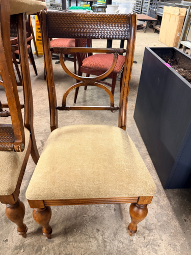 (3) WOODEN CHAIR W/ UPHOLSTERED CUSHIONS