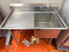 48" SINGLE WELL STAINLESS PREP SINK W/ LEFT SIDE DRY BOARD.