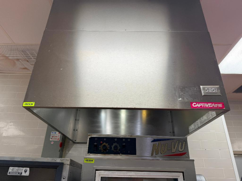 CAPTIVE 48" CONDENSATION HOOD SYSTEM W/ EXHAUST FAN.