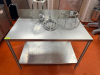 48" X 30" STAINLESS TABLE W/ 4" BACK SPLASH. - 2