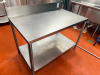 48" X 30" STAINLESS TABLE W/ 4" BACK SPLASH. - 3