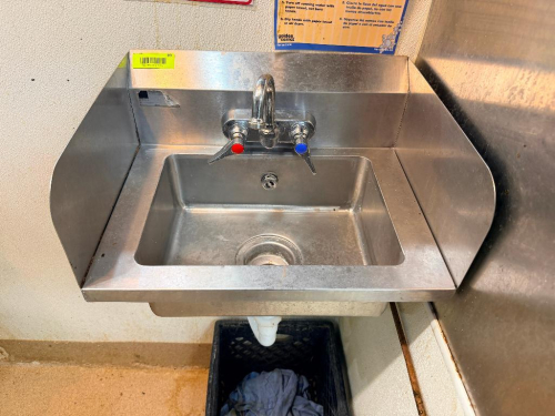 ELKAY STAINLESS HAND SINK.