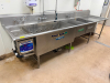 12' POWER SOAK STAINLESS STEEL AUTOMATED POT, PAN, AND WARE WASHING SINK SYSTEM WITH INTEGRATED WASH TANK, RINSE/SANITIZER COMPARTMENTS, DRAINBOARDS, AND ELECTRONIC CONTROL PANEL.