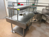 8' X 4' X 6' " U " SHAPED STAINLESS LEFT SIDE SOIL TABLE W/ SPRAYER STATION, RISER SHELF, AND WASH SINK. - 2