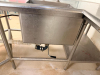 8' X 4' X 6' " U " SHAPED STAINLESS LEFT SIDE SOIL TABLE W/ SPRAYER STATION, RISER SHELF, AND WASH SINK. - 6