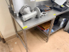 30" X 24" STAINLESS TABLE W/ BACK SPLASH.