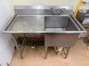 48" SINGLE WELL STAINLESS PREP SINK W/ LEFT SIDE DRY BOARD.
