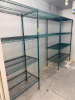 (1) SET OF 9' POLY COATED SHELVING RUN. 42" SECTION AND 36" SECTION. AND (2) 36" INSERTS.