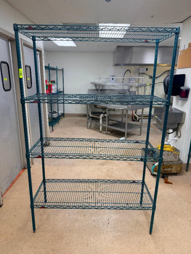 48" X 18" FOUR TIER COATED WIRE RACK.