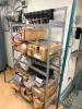 TWO TIER FOUNTAIN SODA BAG AND BOX RACK W/ CARBONATOR PUMP.