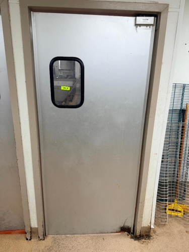 ELIASON 32" X 80" STAINLESS KITCHEN SWING DOOR W/ WINDOW.