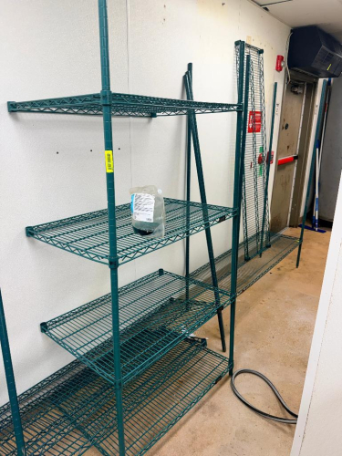 (1) LOT OF POLY COATED SHELVING ( TAKEN A PART / PARTIAL UNITS. )