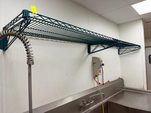 (2) 48" X 12" POLY COATED WALL SHELVES.