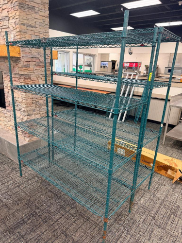 60" X 20" FOUR TIER COATED WIRE SHELF.