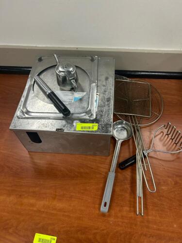 (1) LOT OF ASSORTED STAINLESS WARE AS SHOWN