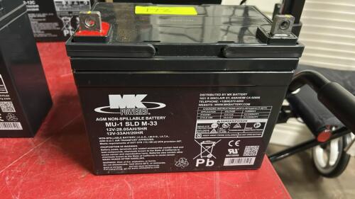 (1) NEW MK POWERED AGM NON-SPILLABLE BATTERY 12 V 18.7 AH 5 HR