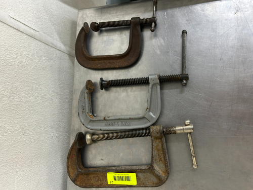 (3) ASSORTED C CLAMPS