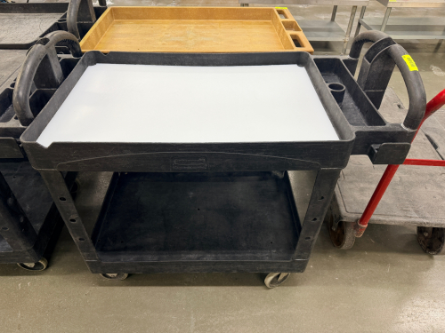 TWO TIER HEAVY DUTY PLASTIC UTILITY CART.