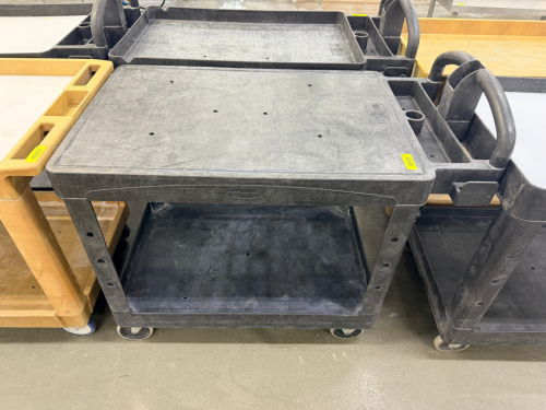 TWO TIER HEAVY DUTY PLASTIC UTILITY CART.