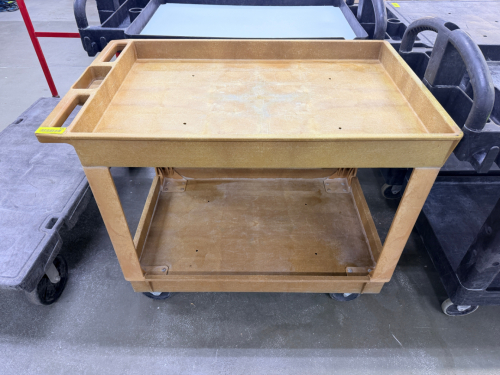 TWO TIER HEAVY DUTY PLASTIC UTILITY CART.