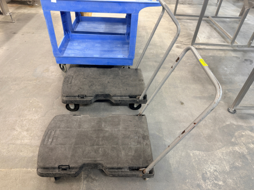 (2) 36" PLASTIC FOLDING WAREHOUSE CART.