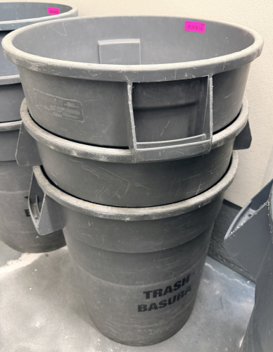 (4) 44 GALLON HEAVY DUTY TRASH CANS