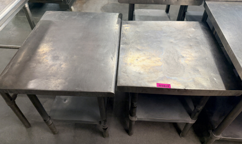 (1) 30" X 24" STAINLESS TABLE AND (1) 24" X 24" STAINLESS TABLE