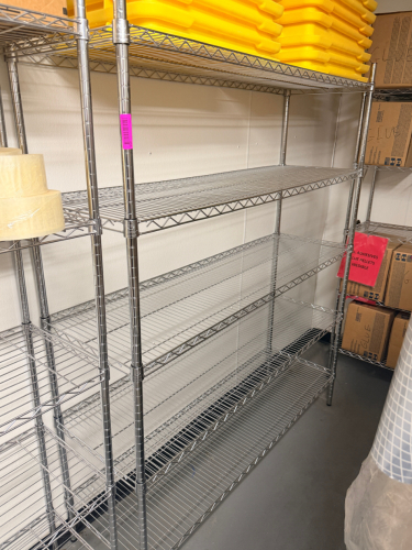 (2) 60"X 18" FIVE TIER WIRE SHELVES.SECOND DAY PICK UP.