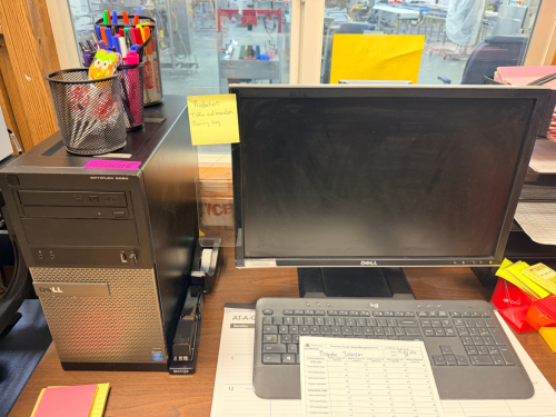 DELL OPTIPLEX 3020 COMPUTER W/ KEYBOARD, MOUSE, AND MONITOR. ALSO INCLUDES 17" WALL MOUNTED MONITOR.