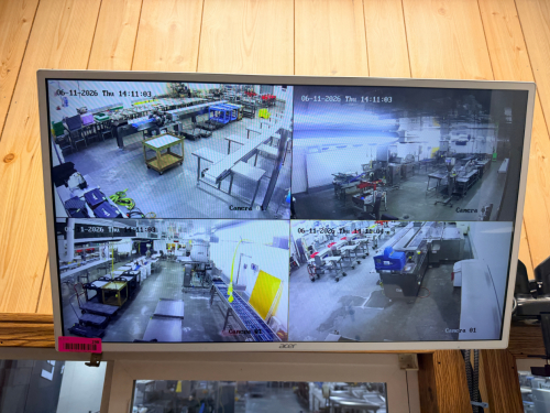 (4) DIGITAL SECURITY CAMERAS W/ OFFICE MONITOR.