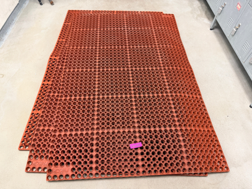 (3) 5' X 3' HEAVY DUTY RUBBER KITCHEN MATS.