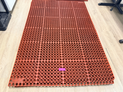 (3) 5' X 3' HEAVY DUTY RUBBER KITCHEN MATS.