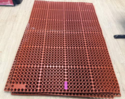 (3) 5' X 3' HEAVY DUTY RUBBER KITCHEN MATS.