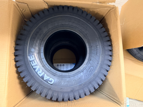 (2) GARVEE 15 X 6 CART TIRES W/ TUBES.