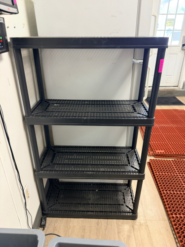 36" FOUR TIER BLACK PLASTIC SHELF