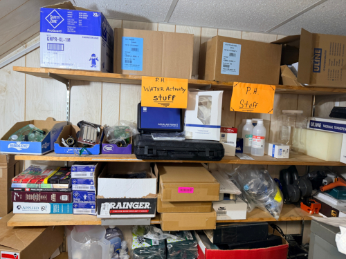 CONTENTS OF CLOSET - PH TESTING EQUIPMENT, OFFICE SUPPLIES, MISC.