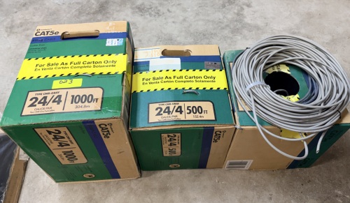(3) PARTIAL BOXES OF CAT5E DATA CABLE.