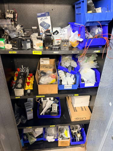 CONTENTS OF CABINET - ASSORTED ELECTRICAL HARDWARE.