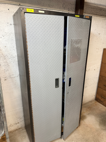 36" TWO DOOR METAL STORAGE CABINET.