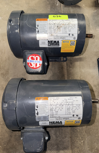 (2) 3 PHASE 3 HP ELECTRIC MOTORS.