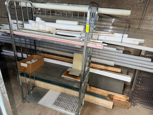 (1) LOT OF ASSORTED PVC PIPE SECTIONS.