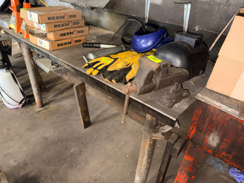 60" METAL FABRICATION TABLE W/ MOUNTED VICE.