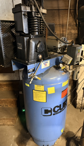 CURTIS 80 GALLON (2) STAGE AIR COMPRESSOR.