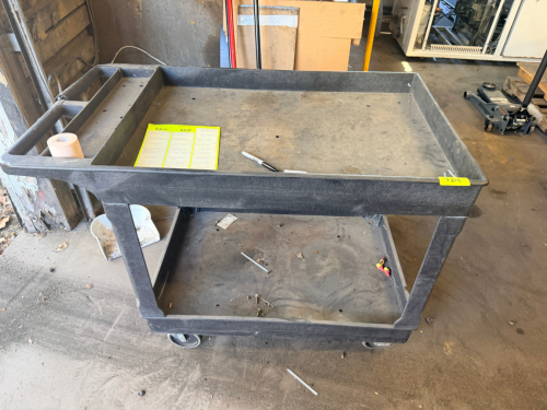 TWO TIER PLASTIC UTILITY CART. (GREY )