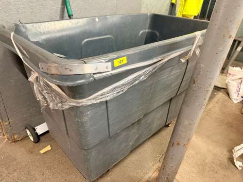60" GREY PLASTIC TRASH GONDOLA