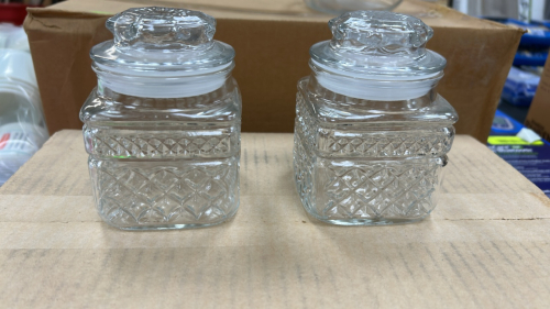 (12) ASSORTED GLASS JARS