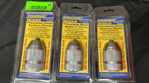 (3) LOCKING STEEL KEYLESS CHUCKS