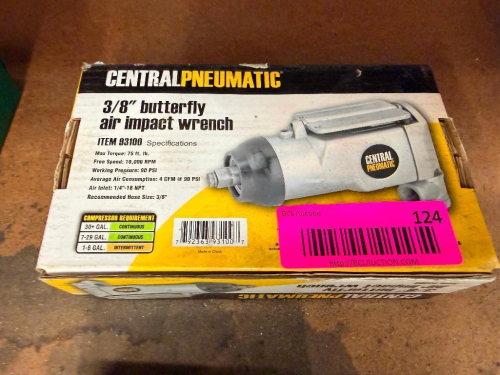 CENTRAL PNEUMATIC 3/8" BUTTERFLY AIR IMPACT