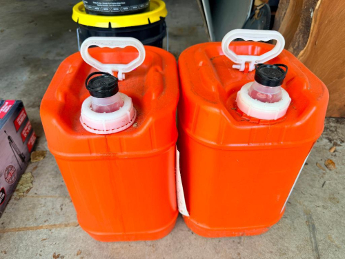 (2) 5 GALLON PLASTIC JUGS