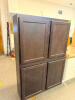 DARK ESPRESSO FINISH KITCHEN CABINET SET CONSISTING OF MULTIPLE WALL AND BASE CABINET SECTIONS WITH RAISED PANEL DOORS, ADJUSTABLE INTERIOR SHELVING, AND MATCHING DRAWER COMPONENTS. LOT INCLUDES ASSORTED CABINET BOXES, DOORS, AND DRAWER UNITS AS SHOWN. - 2
